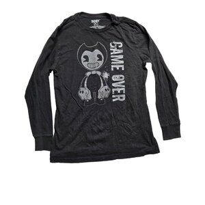 Bendy "Game Over" Black Long Sleeve T-Shirt Youth Size‎ XL